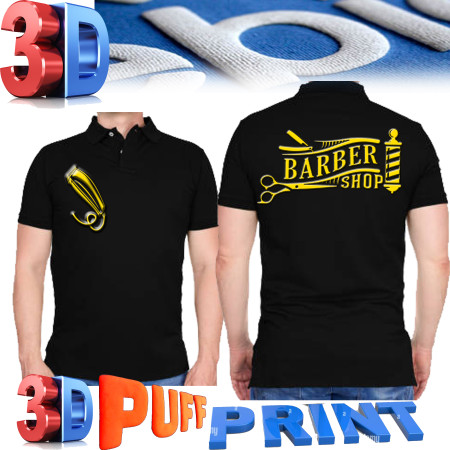 3d puff Barber polo shirt barber T-shirt barber vest barber jacket M to 4xl 3d puff Barber polo shirt barber T-shirt barber vest barber jacket M to 4xl