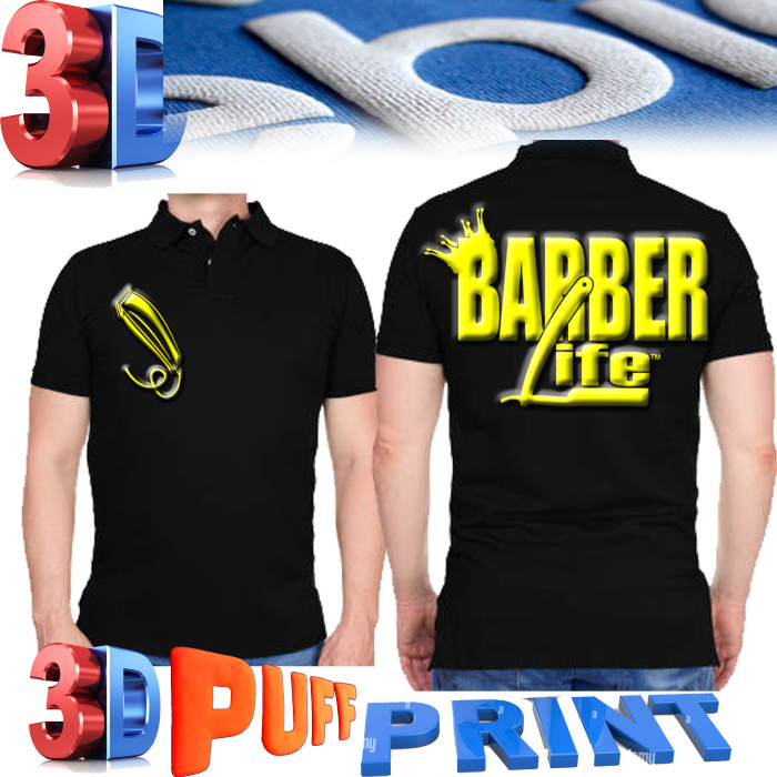 3d puff Barber polo shirt barber T-shirt barber vest barber jacket M to 4xl