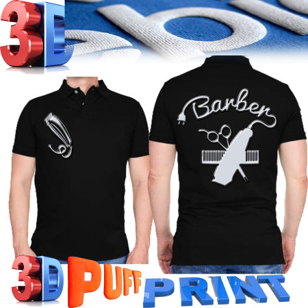 3d puff Barber polo shirt barber T-shirt barber vest barber jacket M to 4xl 3d puff Barber polo shirt barber T-shirt barber vest barber jacket M to 4xl