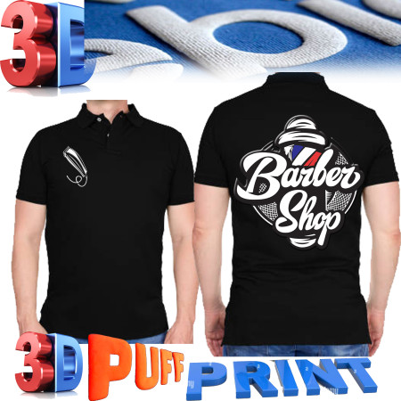 3d puff Barber polo shirt barber T-shirt barber vest barber jacket M to 4xl 3d puff Barber polo shirt barber T-shirt barber vest barber jacket M to 4xl