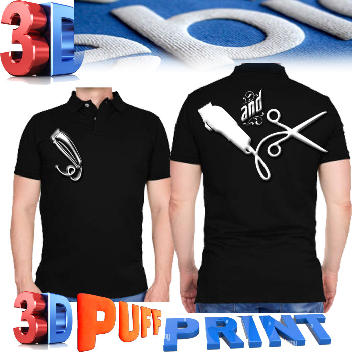 3d puff Barber polo shirt barber T-shirt barber vest barber jacket M to 4xl